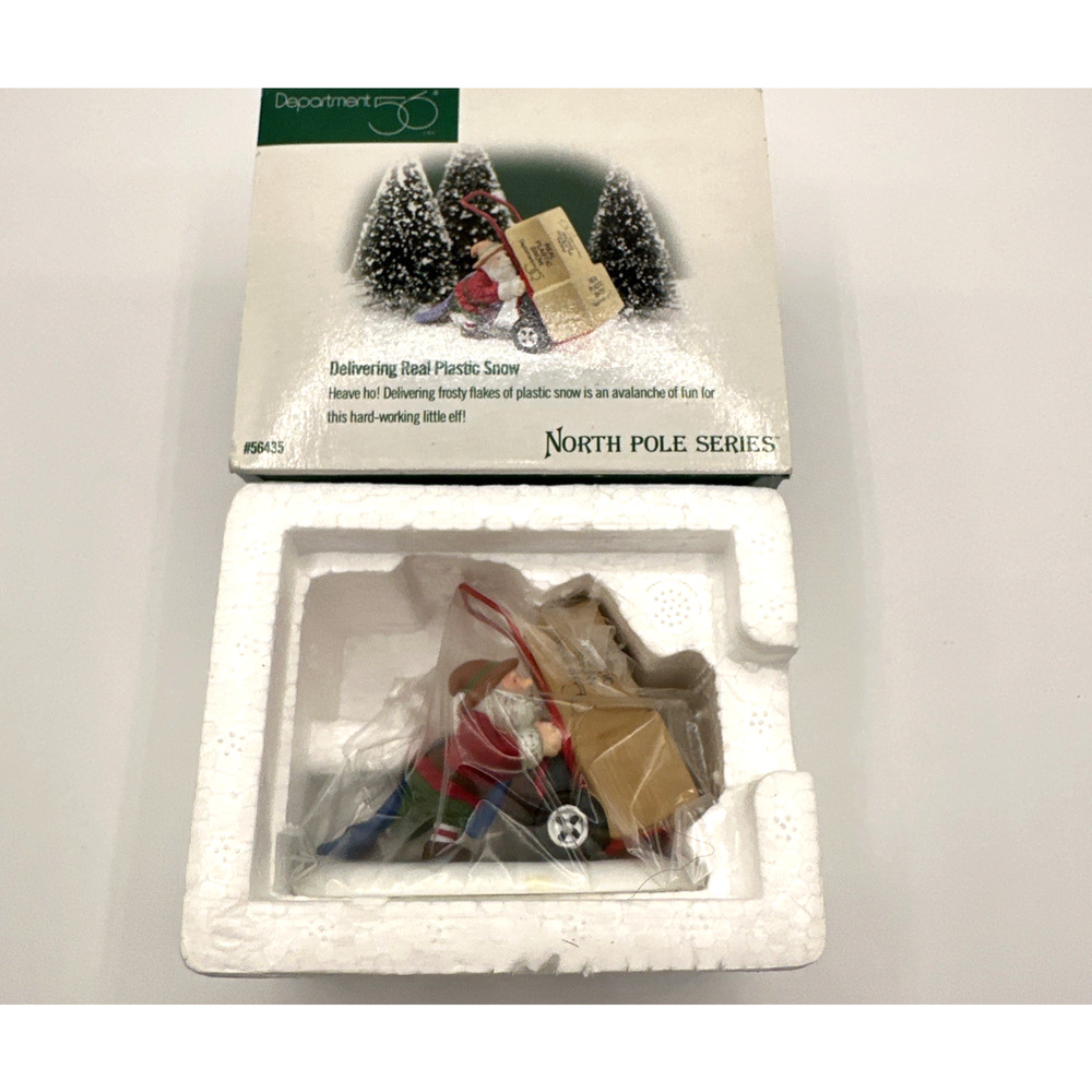Dept. 56 North Pole Series Delivering Real Plastic Snow #56435 Vintage 1998
